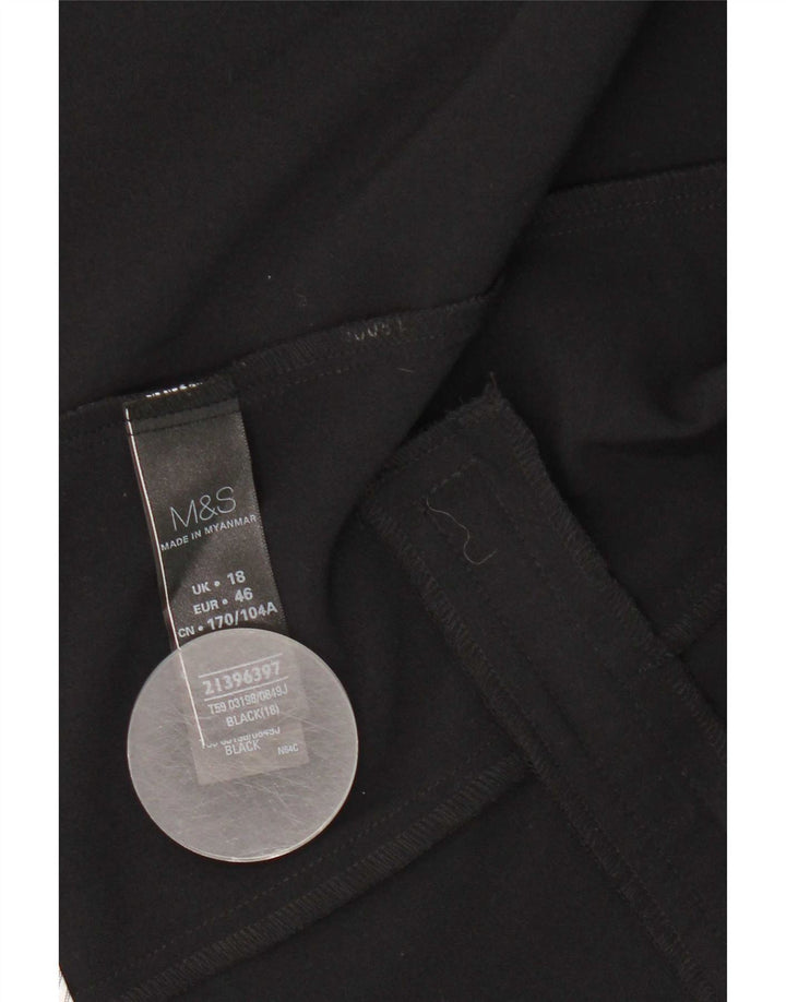 Marks & Spencer Womens Open Blazer Jacke UK 18 XL Schwarz Polyester