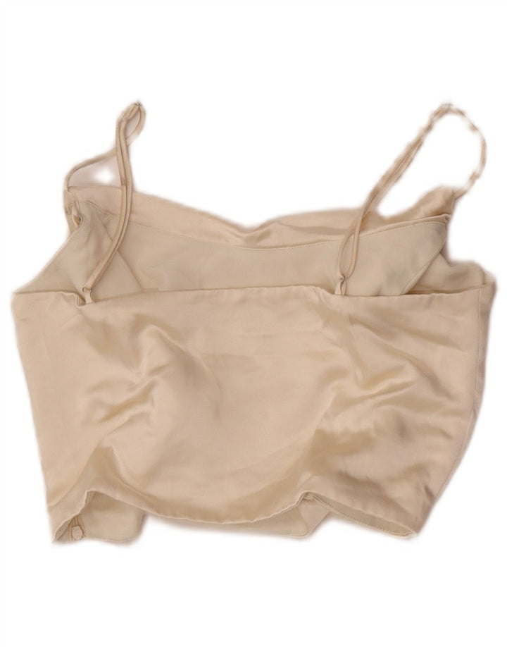 Zara Damen Crop Cami Top UK 14 Large Off White
