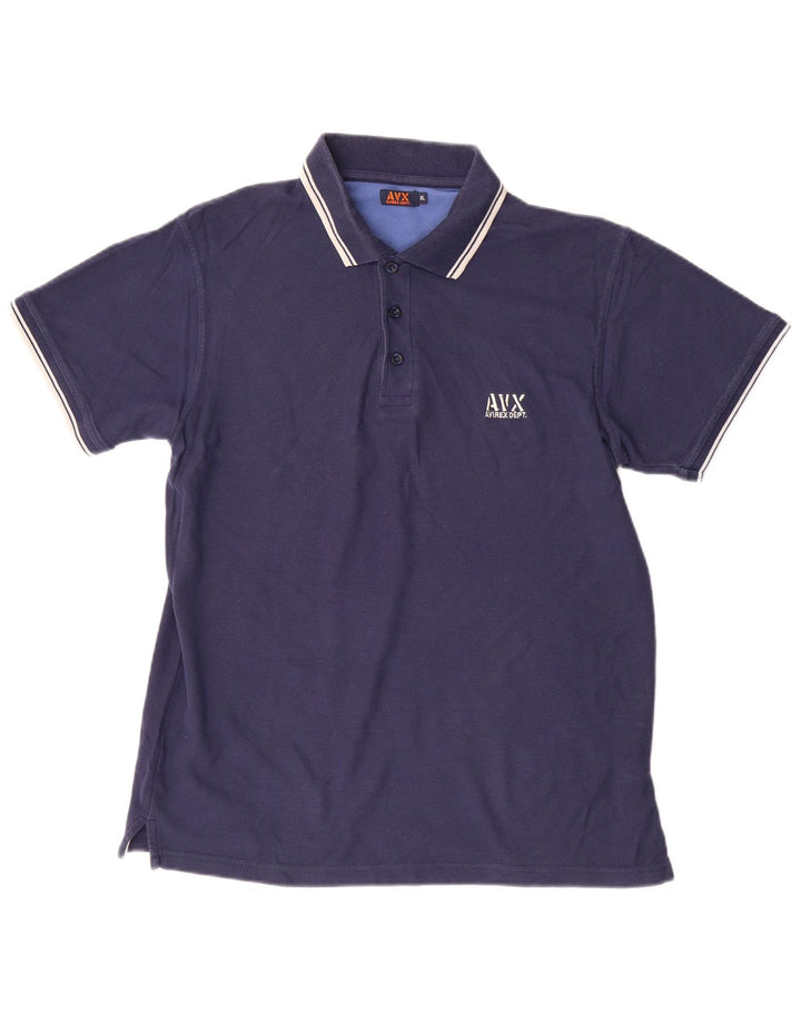 AVIREX Herren Poloshirt XL Marineblau Baumwolle