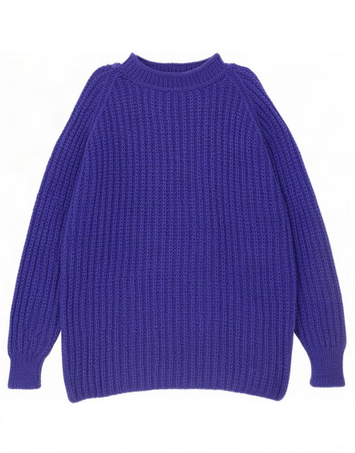 Vintage Herren Rollkragenpullover Pullover Mittelblau