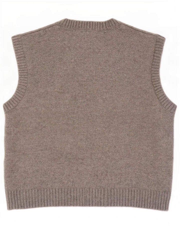 Zara Damen Crop Vest Tank Top UK 14 Mittelgraues Polyester