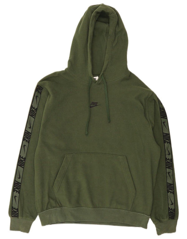 Nike Herren Therma-Fit Graphic Kapuzen-Fleecepullover Mittelgrünes Polyester