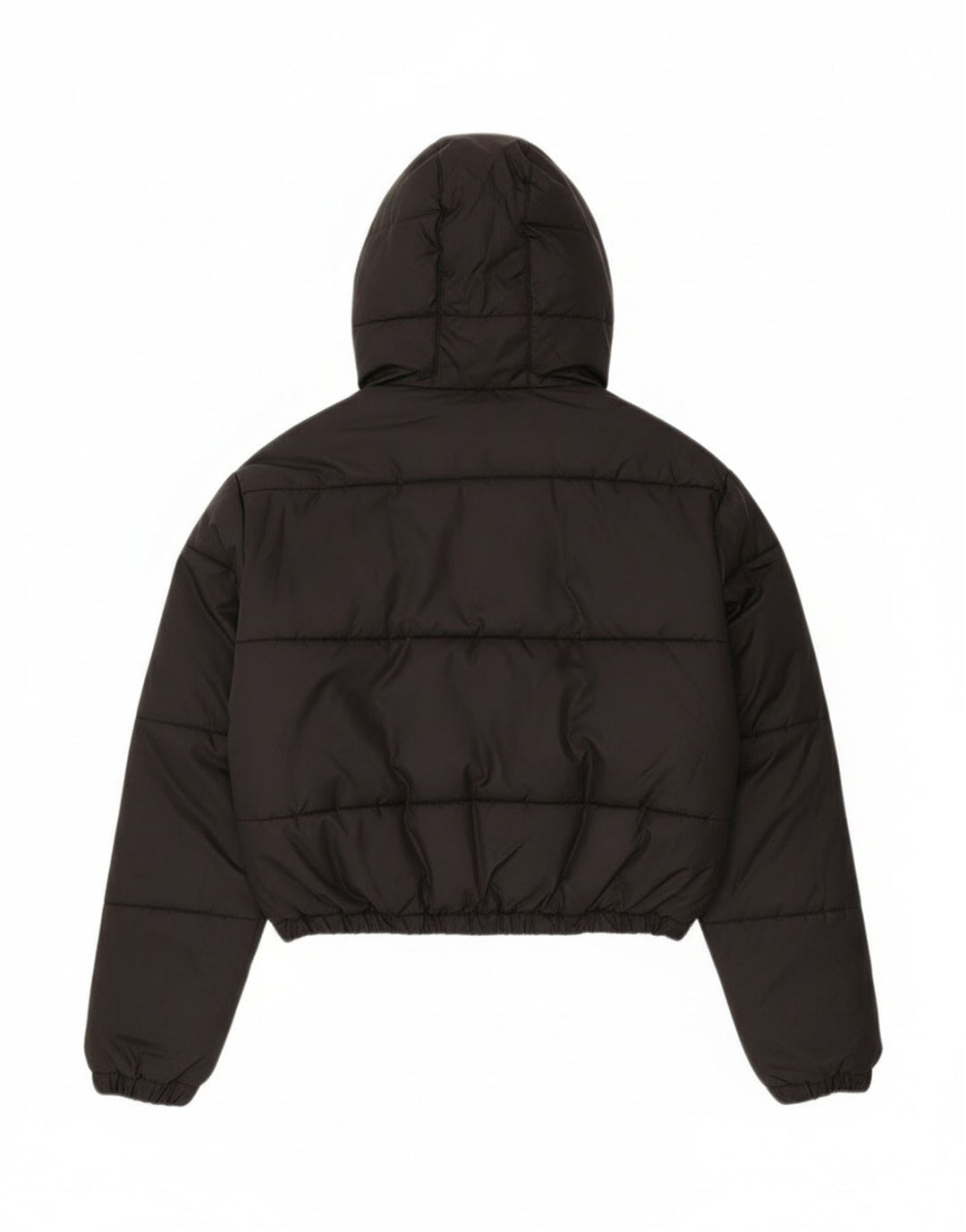 Ellesse Womens Oversized Crop Hooded Wattierte Jacke UK 6 XS Schwarz Polyester