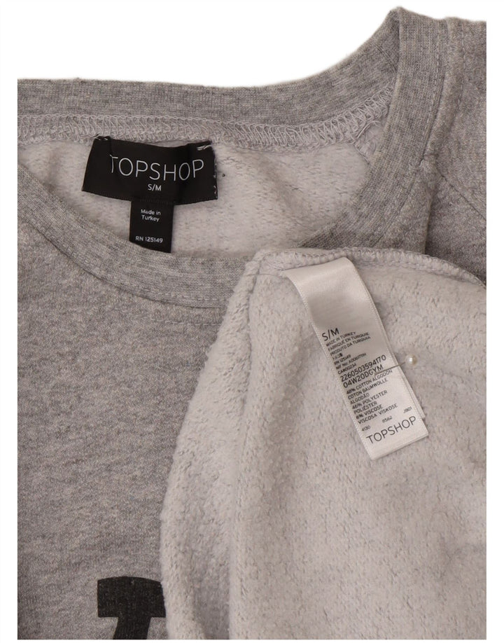 Topshop Herren-Sweatshirt mit Grafik, Größe S, Grau, Baumwolle