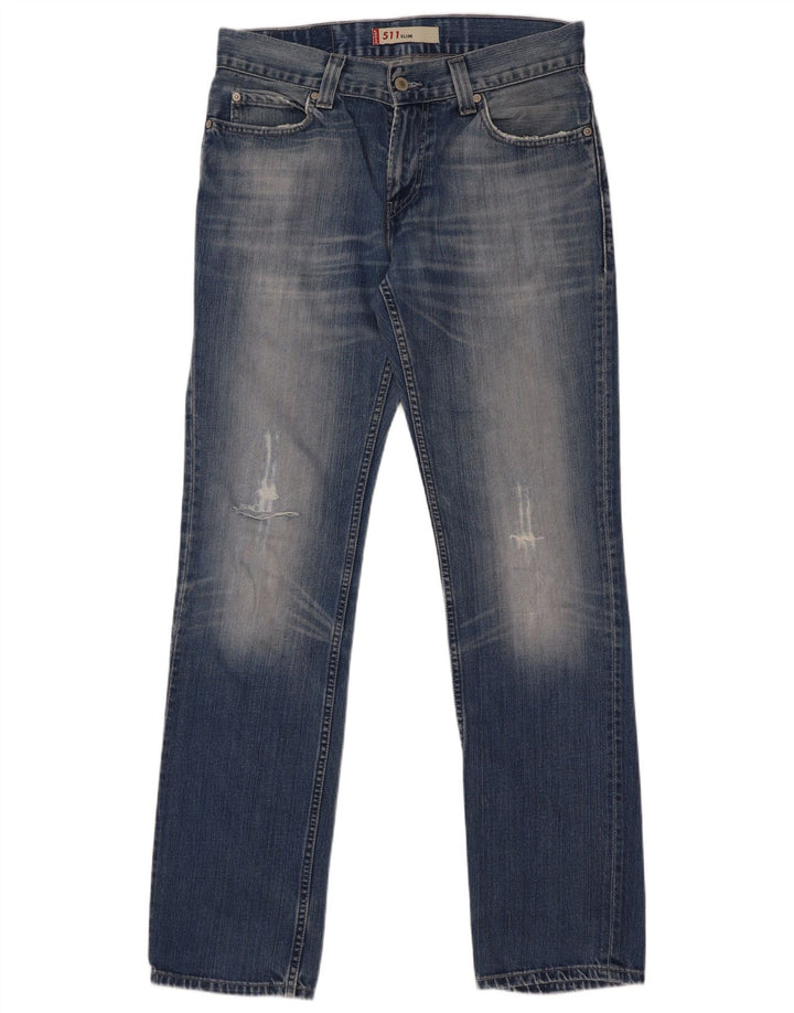 Levi's Herren 511 Distressed Slim Jeans W33 L34 Blaue Baumwolle
