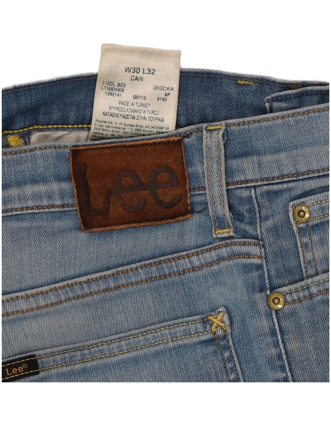 LEE Damen Cain Slim Jeans W30 L27 Blaue Baumwolle