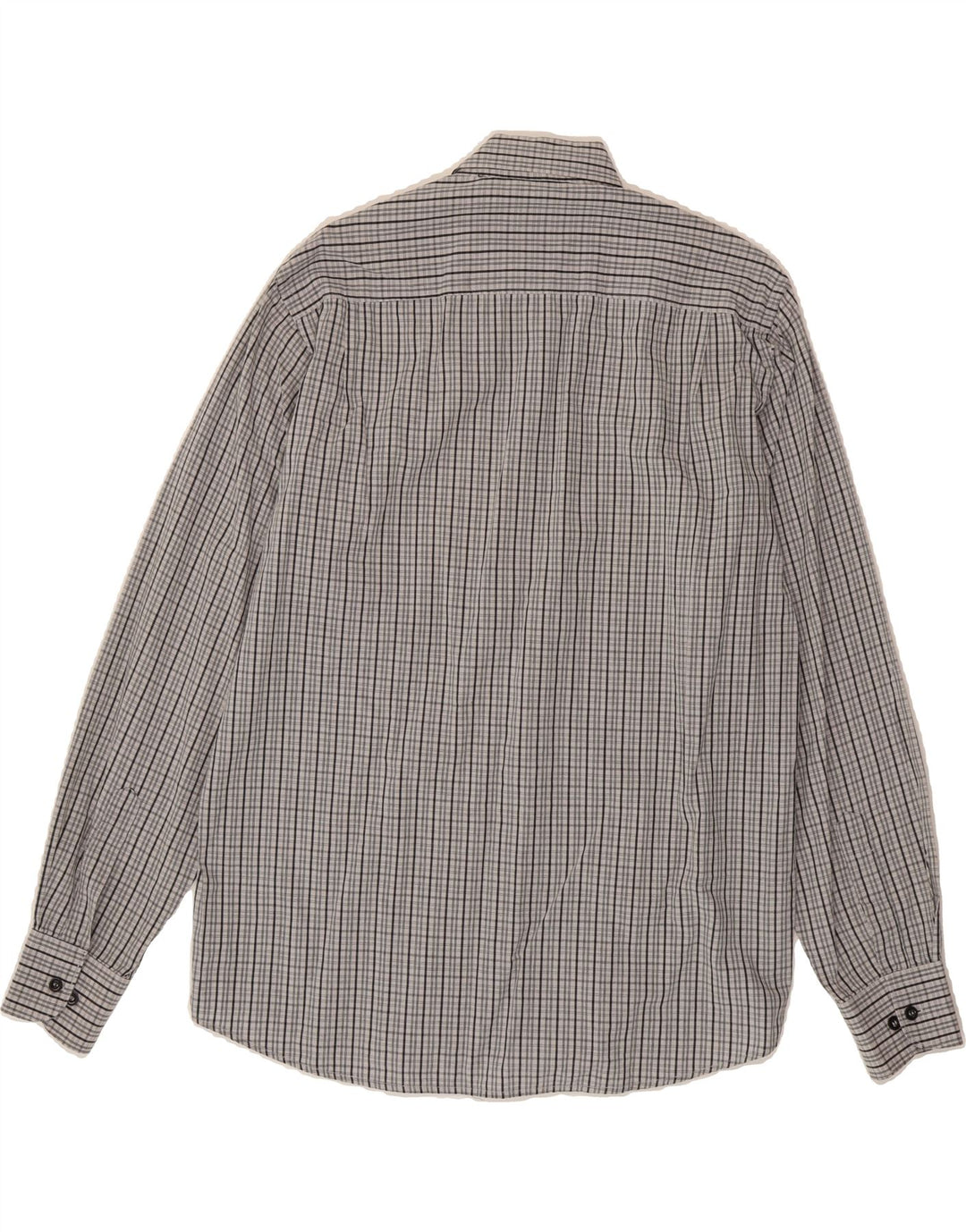 HIM Mens Shirt Size 38/39 Medium Grey Check Cotton Vintage Him and Second-Hand Him from Messina Hembry 