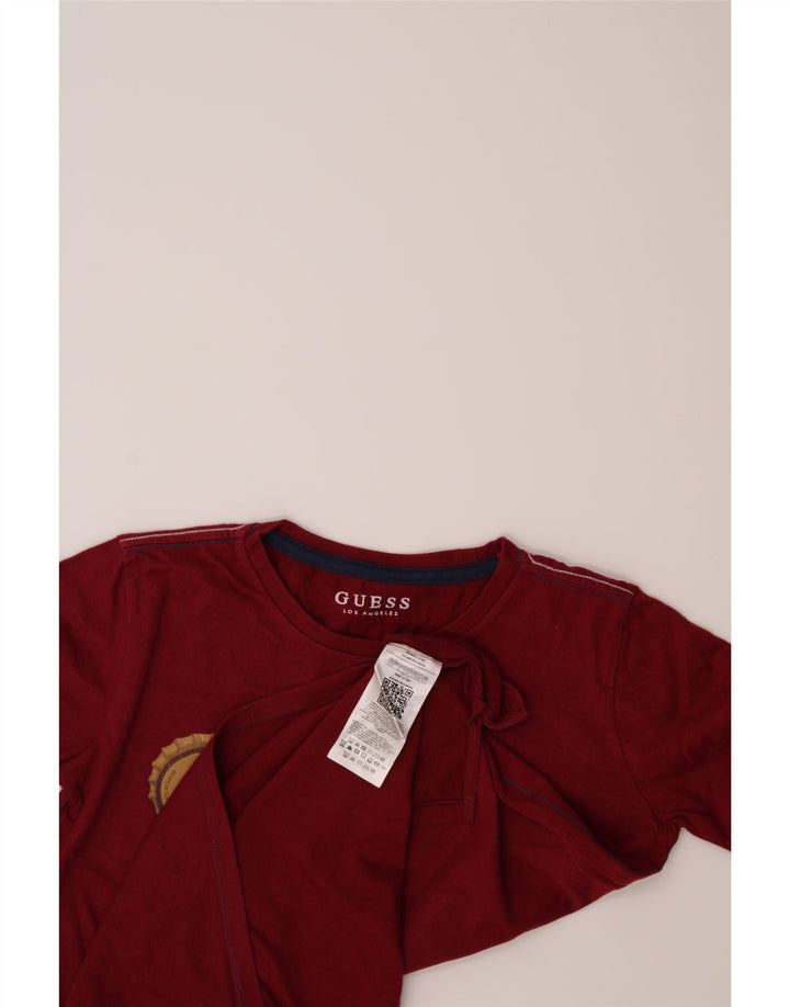 GUESS Boys Graphic Top Long Sleeve 11-12 Years Red Cotton Vintage Guess and Second-Hand Guess from Messina Hembry 