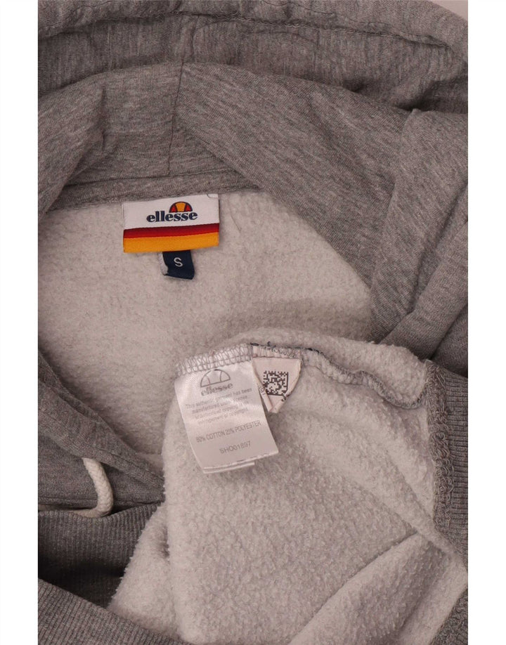 Ellesse Herren-Kapuzenpullover mit grafischer regulärer Passform, Größe S, graue Baumwolle
