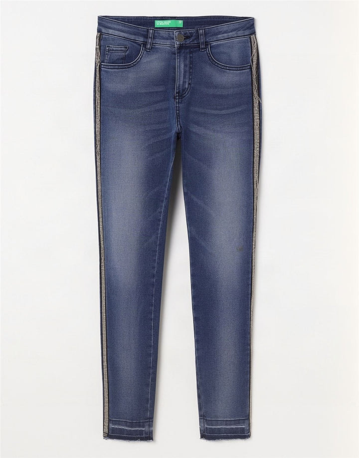 Benetton Damen Skinny Jeans W27 L27 Blau
