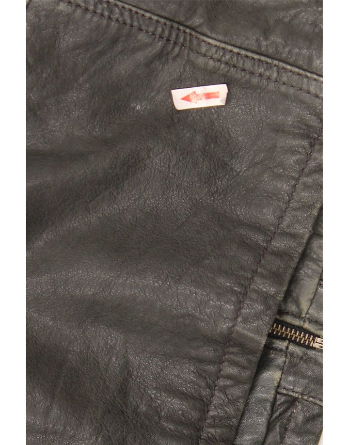 Conbipel Damen Bikerjacke IT 54 2XL Schwarzes Leder