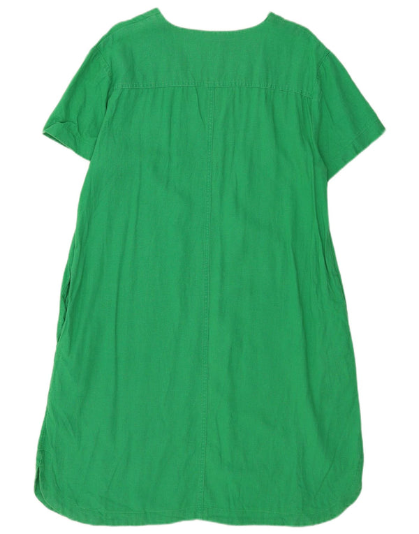 Marks & Spencer Damen Zeltkleid UK 16 Large Grünes Leinen