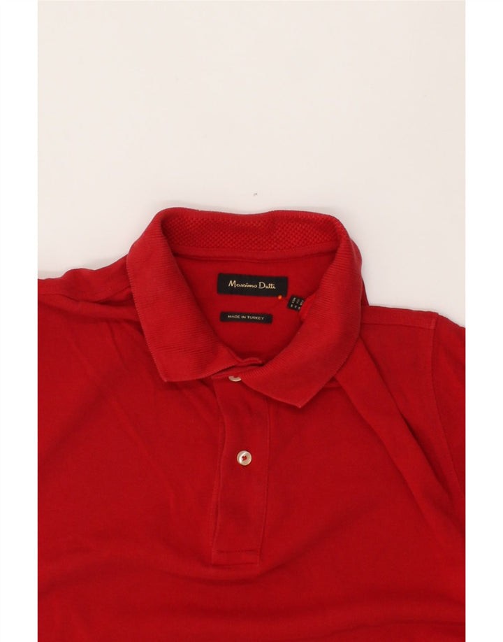MASSIMO DUTTI Mens Polo Shirt Medium Red Cotton Vintage Massimo Dutti and Second-Hand Massimo Dutti from Messina Hembry 