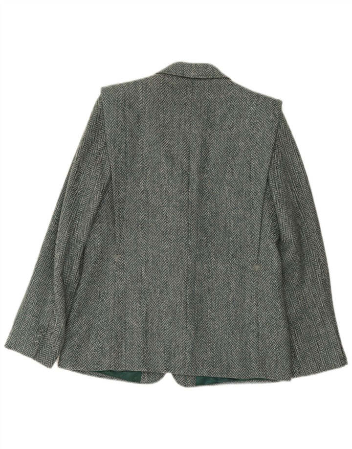 COUNTRY CASUAL Womens 2 Button Blazer Jacket UK 10 Small Green Herringbone