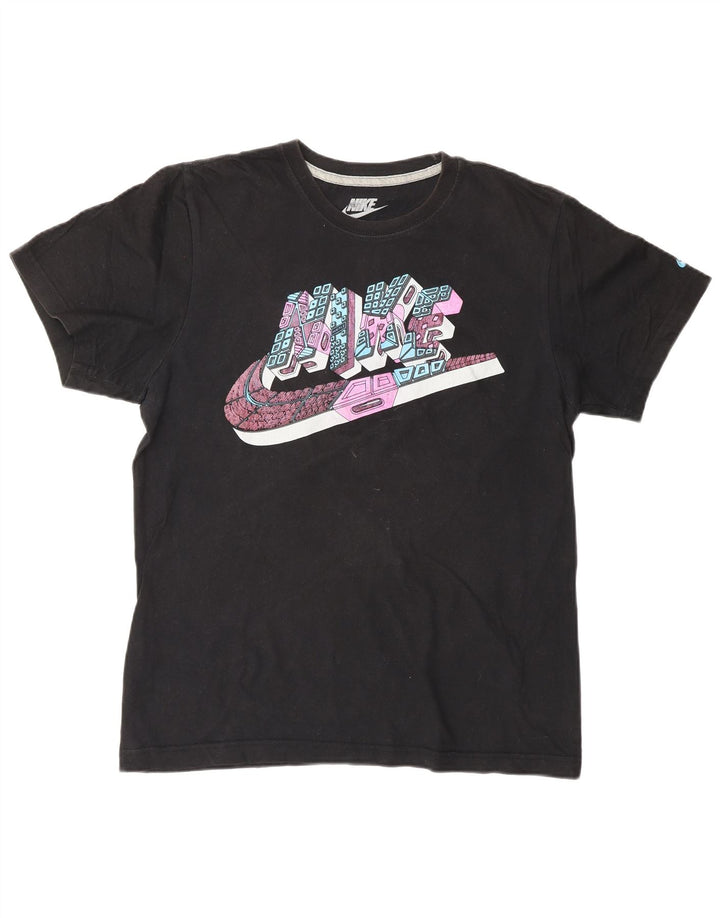 NIKE Herren-T-Shirt mit normaler Passform, Grafik, Größe S, Schwarz