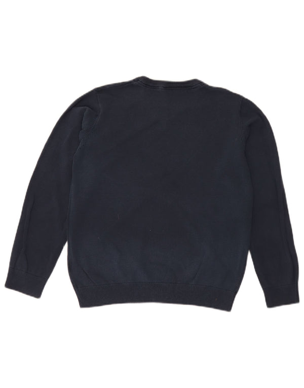 Marks & Spencer Jungen-Pullover mit V-Ausschnitt, 12–13 Jahre, marineblaue Baumwolle