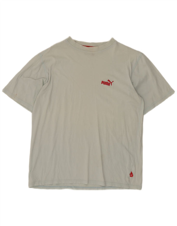 Puma Herren Kurzarm-T-Shirt mit normaler Passform, mittelblaue Baumwolle