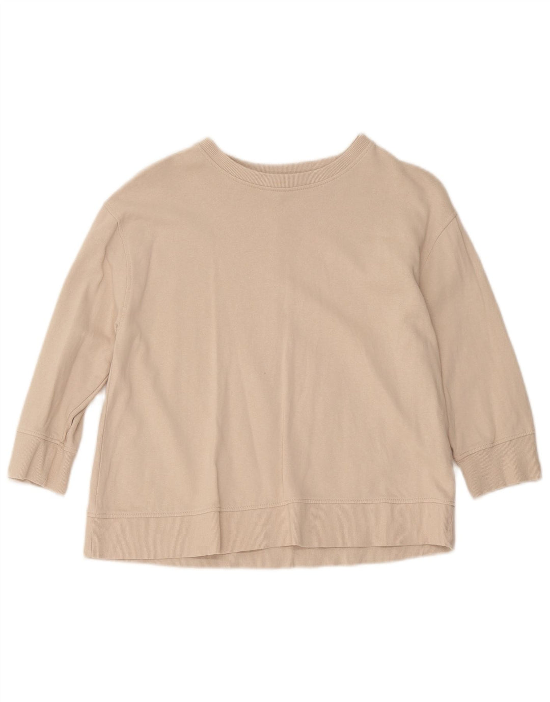 Zara Damen-Sweatshirt mit 3/4-Ärmeln, Größe S, Beige
