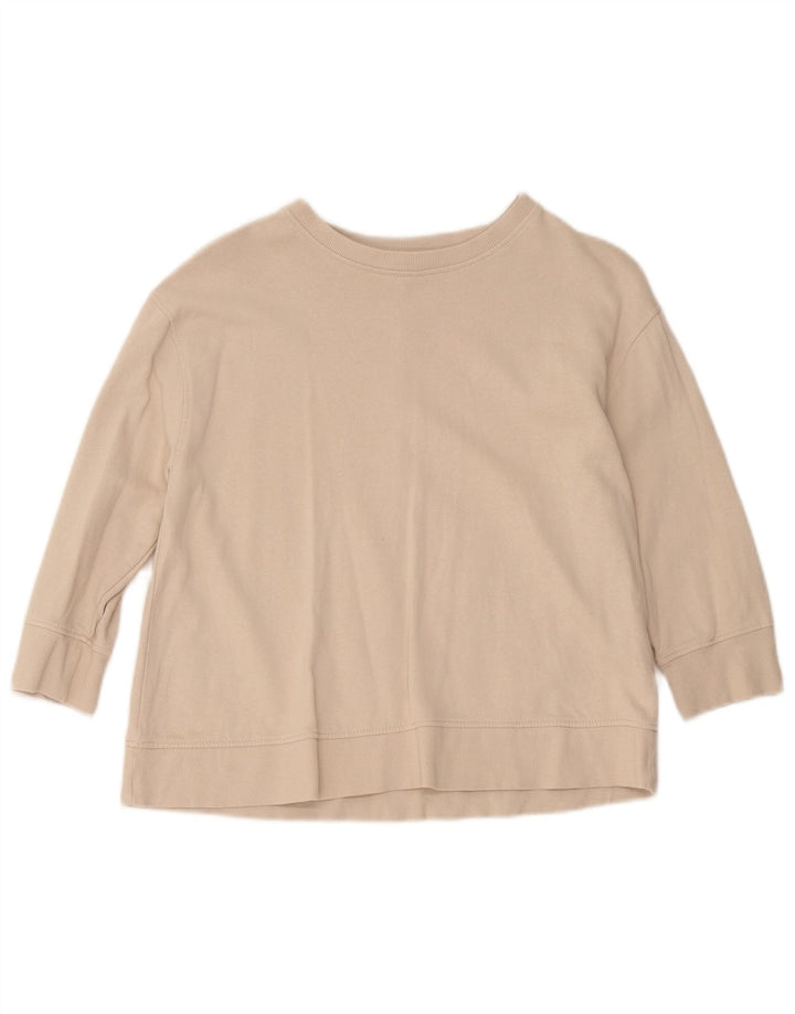 Zara Damen-Sweatshirt mit 3/4-Ärmeln, Größe S, Beige