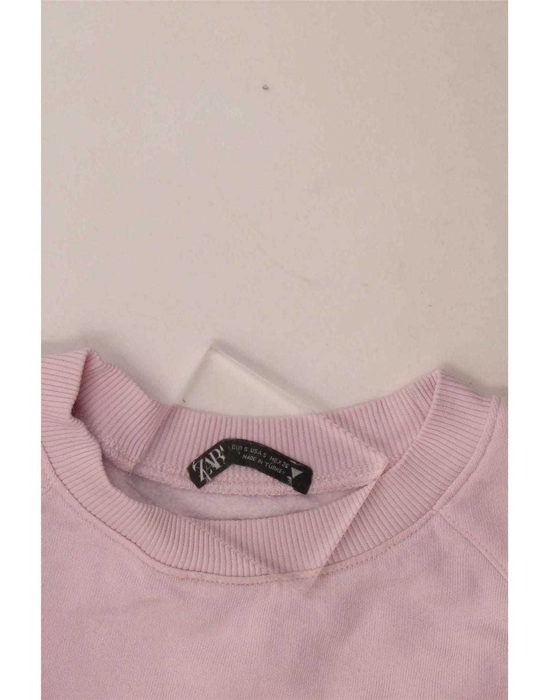 Zara Damen Crop Oversized Sweatshirt Pullover UK 10 Small Pink