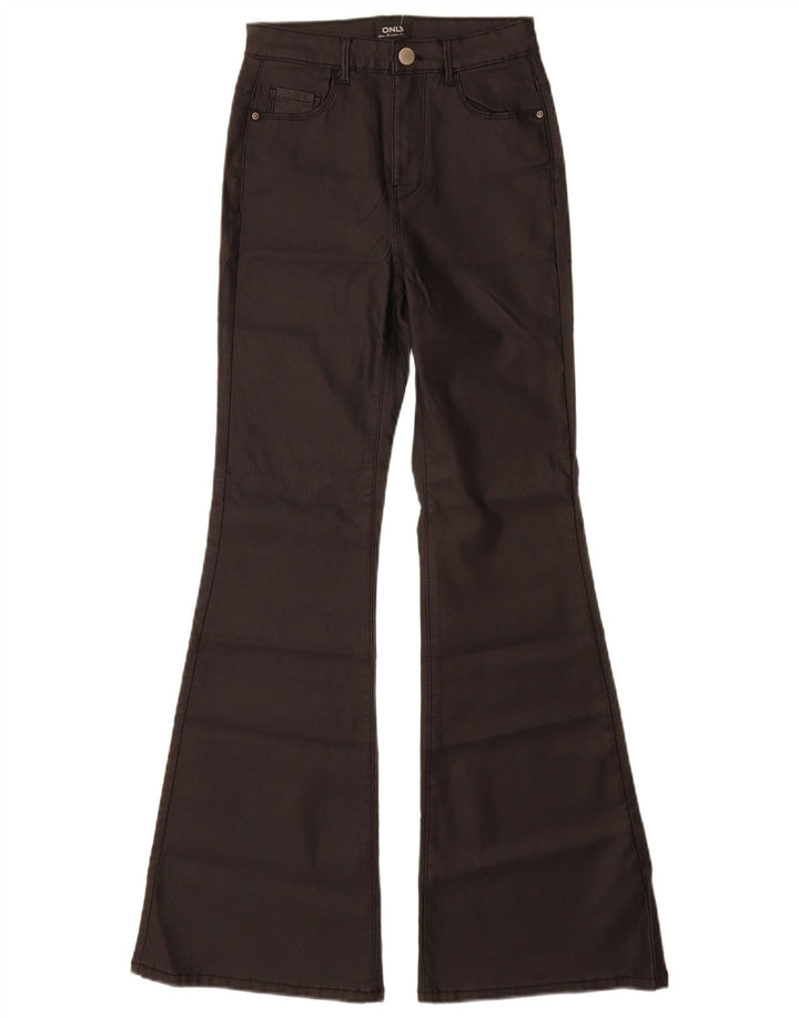 Only Damen-Flare-Freizeithose, Größe S, W26, L30, schwarze Viskose