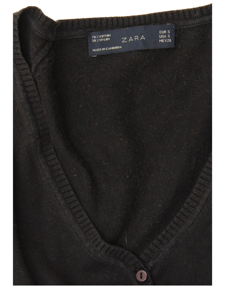 Zara Damen-Cardigan-Pullover UK 10 Small Schwarz
