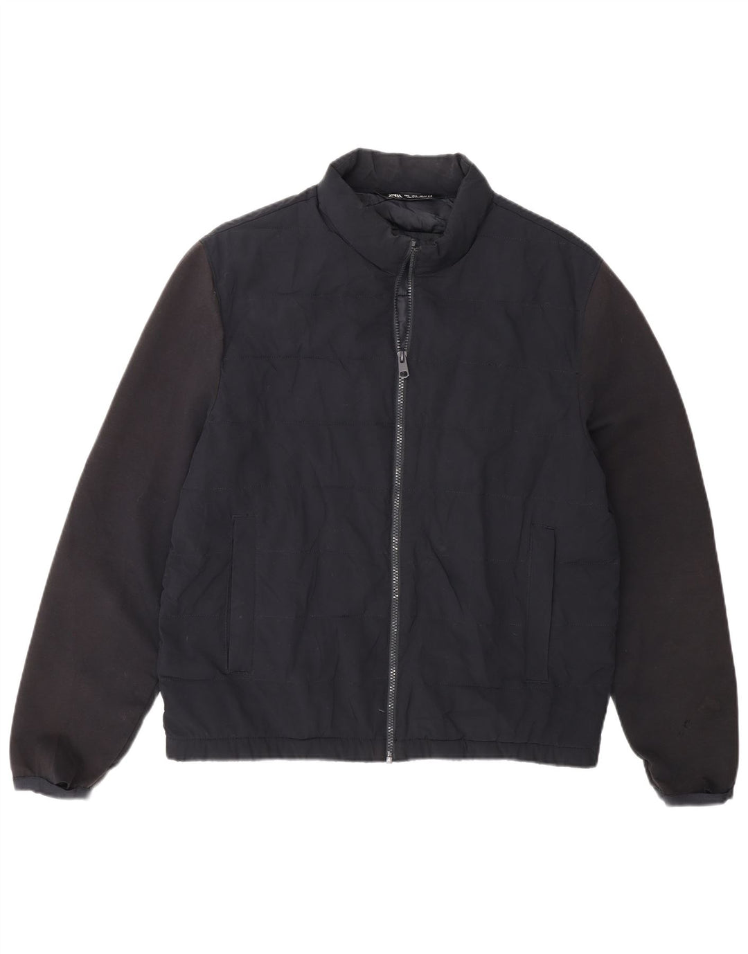 Zara Herren Wattierte Jacke UK 40 Large Marineblau