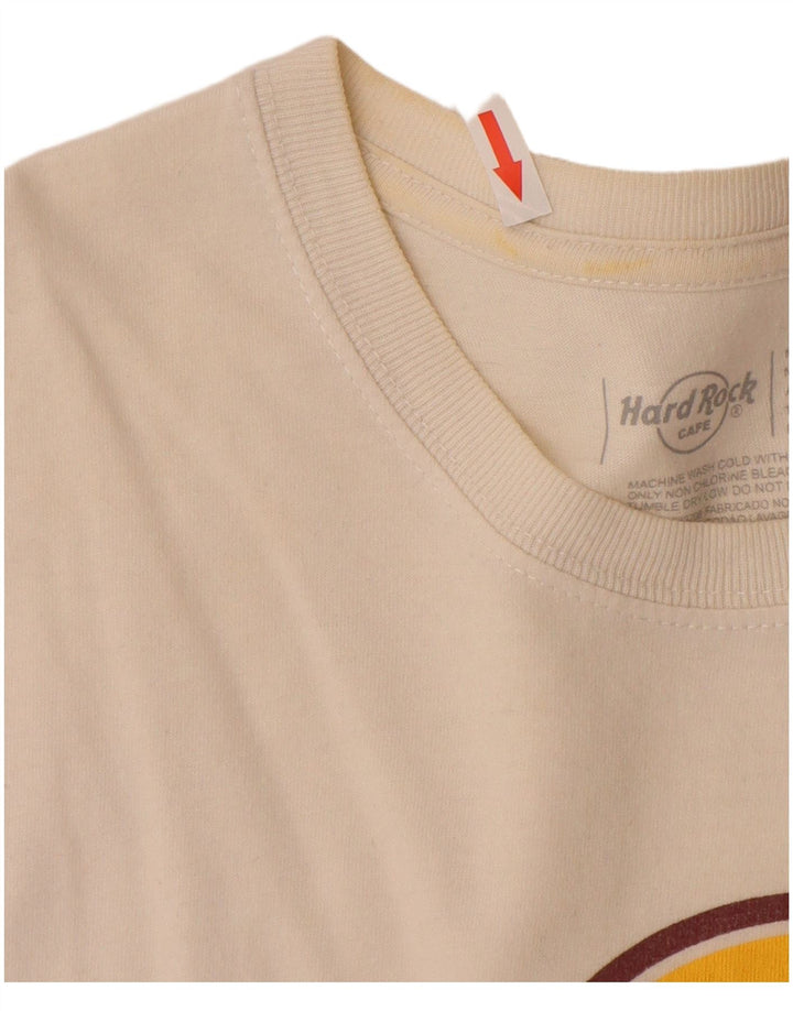 Hard Rock Cafe Herren Lisboa Grafik-T-Shirt aus mittelweißer Baumwolle