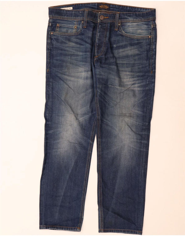Jack & Jones Herren Mike Straight Jeans W34 L30 Blaue Baumwolle