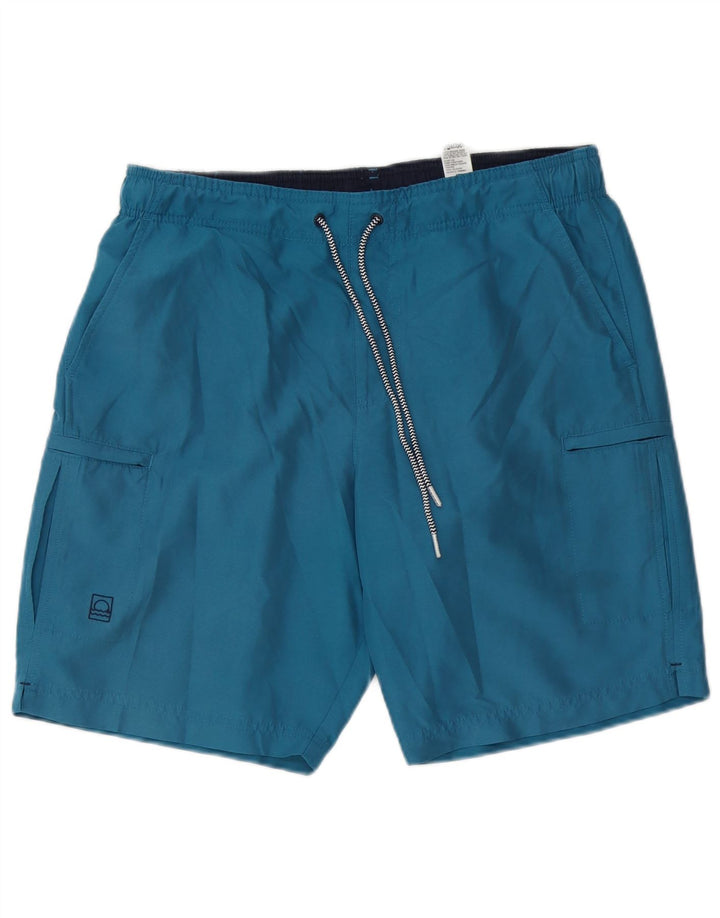 Marks & Spencer Herren Peacock Cargo-Badeshorts aus mittelblauem Polyester