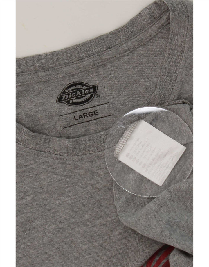 Dickies Herren-T-Shirt mit Grafik, Größe L, aus grauer Baumwolle