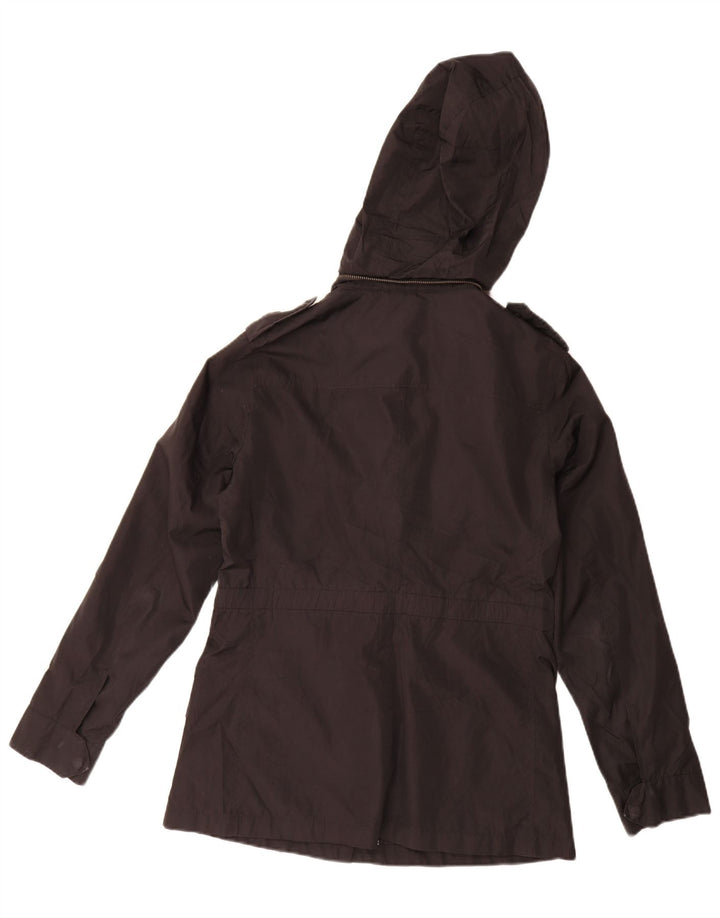 Massimo Dutti Damen-Parkajacke mit Kapuze, UK 14, mittelschwarz