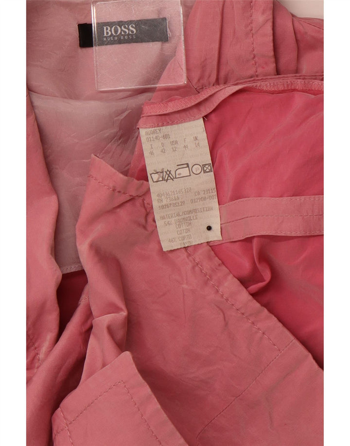 HUGO BOSS Damen-Blazer mit 3 Knöpfen, Gr. 14, Größe L, Rosa, Baumwolle