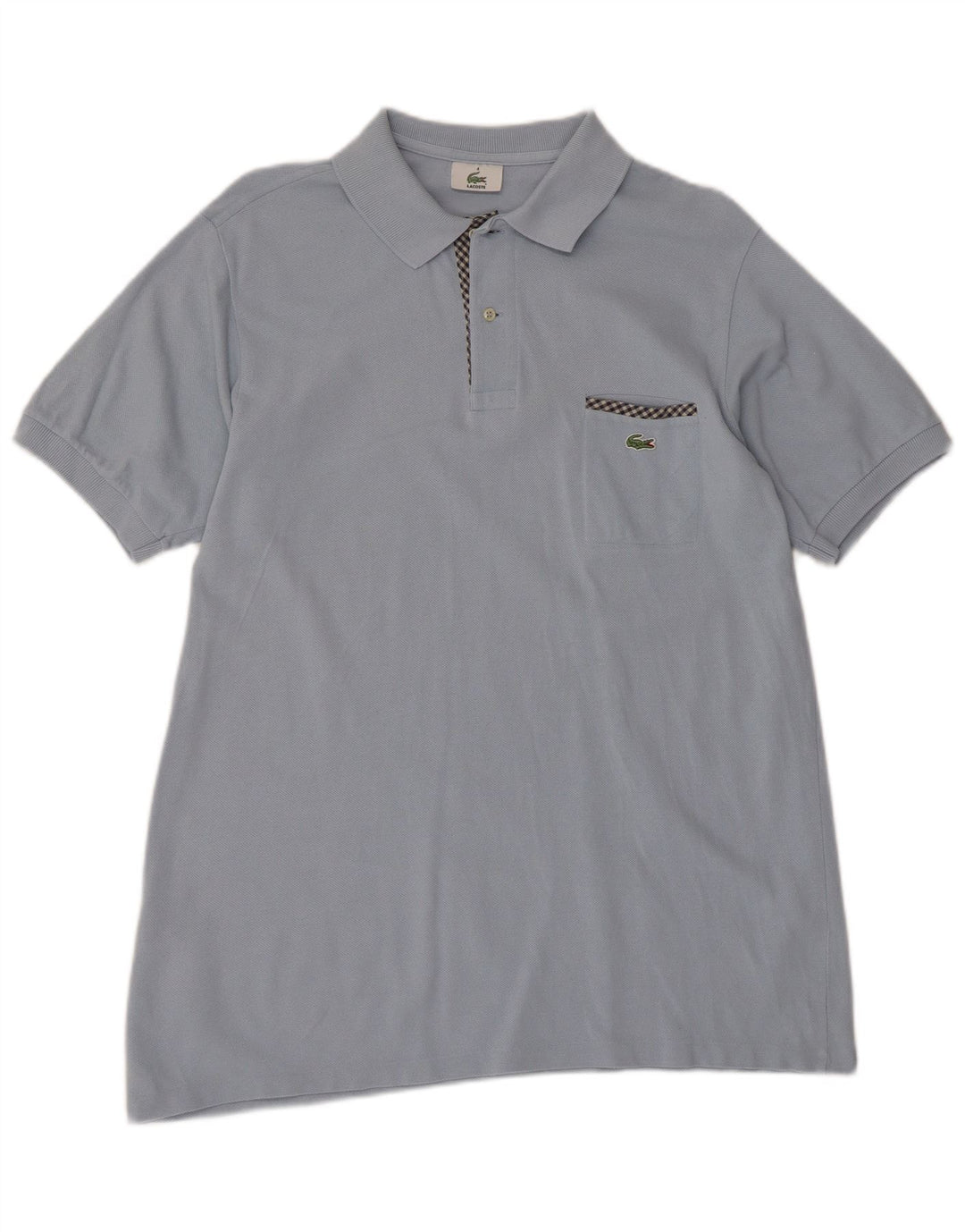 Lacoste Herren-Poloshirt, Größe 4, mittelblaue Baumwolle