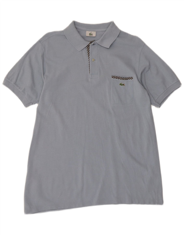 Lacoste Herren-Poloshirt, Größe 4, mittelblaue Baumwolle
