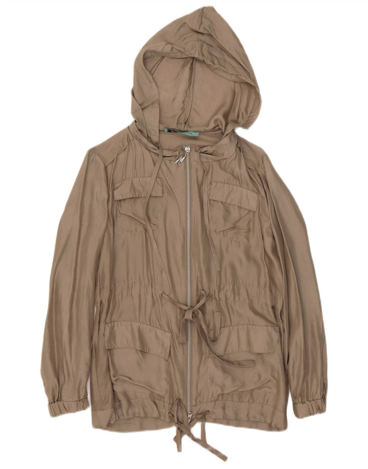 Guess By Marciano Damen-Utility-Jacke mit Kapuze IT 40 Small Beige Seide