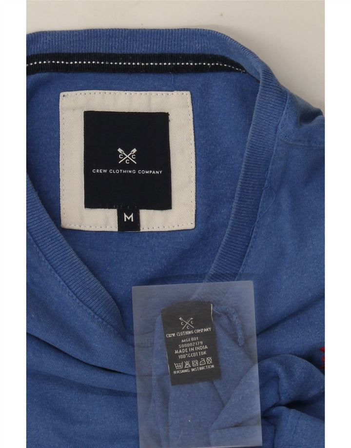 Crew Clothing Herren-T-Shirt-Oberteil aus mittelblauer Baumwolle
