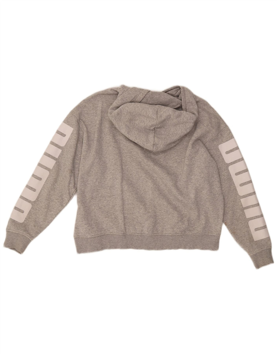 PUMA Womens Graphic Oversized Hoodie Pullover UK 16 Large Graue Baumwolle