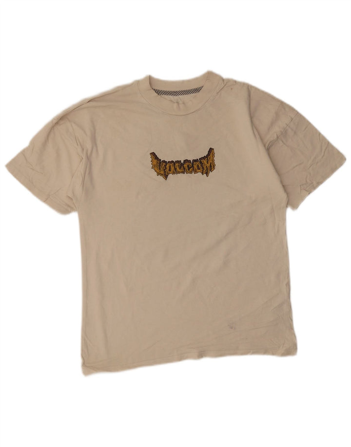 Volcom Herren-T-Shirt mit Grafik, Größe S, Beige, Baumwolle