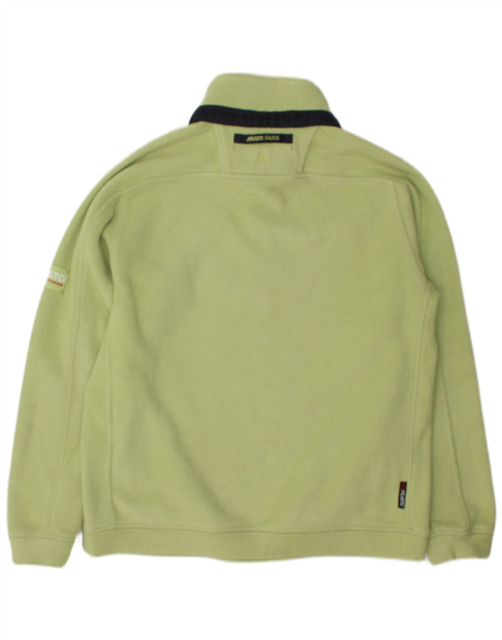 Musto Herren-Fleecepullover mit Knopfkragen, mittelgrünes Polyester