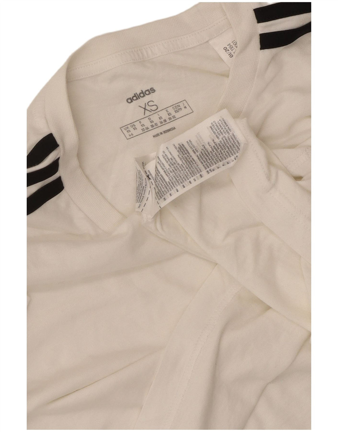 ADIDAS Damen Crop Oversized T-Shirt Top UK 4/6 XS Weiße Baumwolle