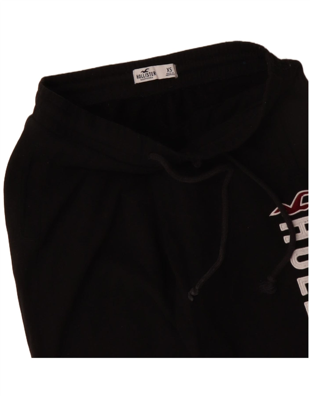 HOLLISTER Damen-Trainingsanzug mit Grafik, Jogginghose, UK 6 XS, schwarze Baumwolle
