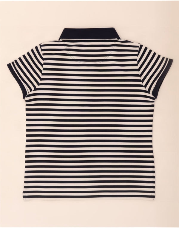 Crew Clothing Damen-Poloshirt, UK 16, groß, marineblau, gestreift, Baumwolle