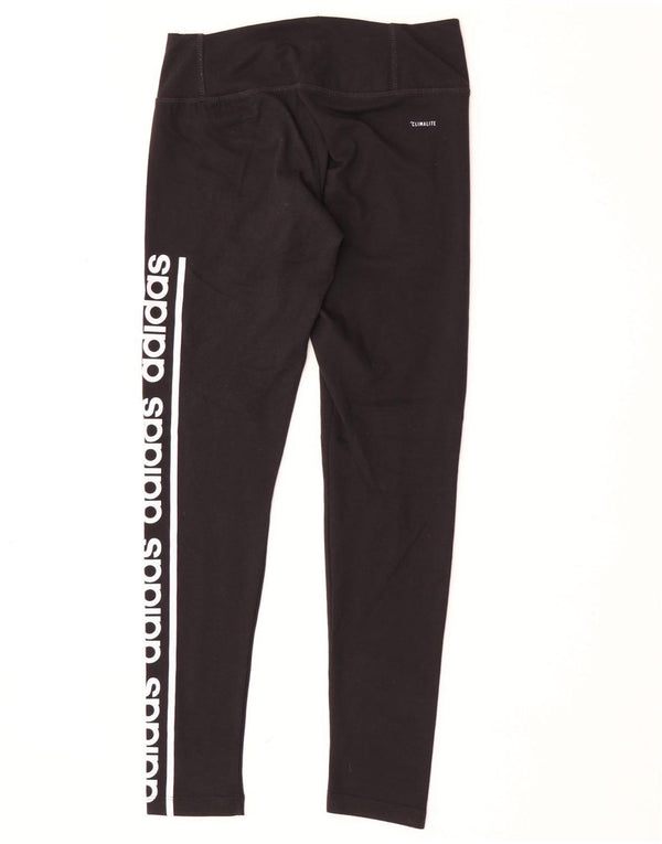 Adidas Damen Climalite Graphic Leggings UK 8/10 Small Schwarz Baumwolle