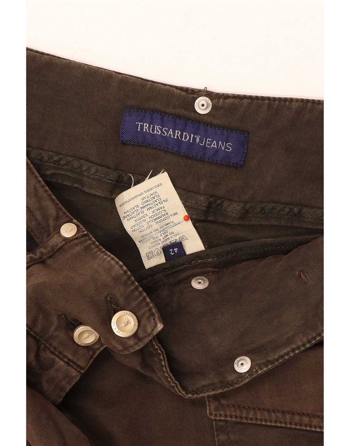 Trussardi Damen Jeansrock IT 42 Medium W28 Braune Baumwolle