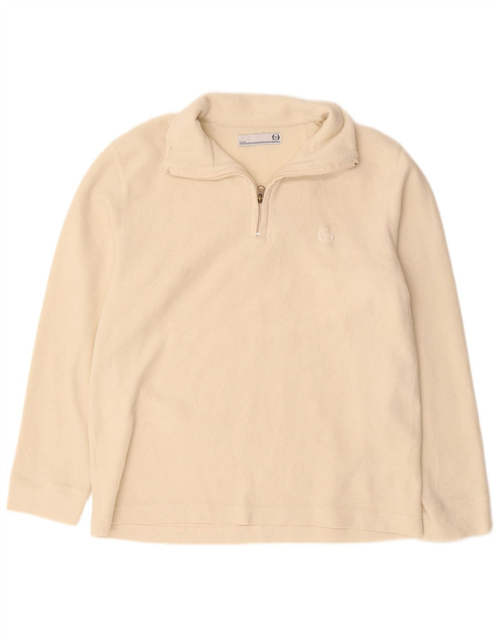 SERGIO TACCHINI Herren-Fleecepullover mit Reißverschluss am Hals, Größe L, Beige