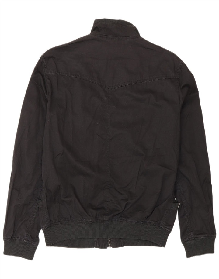 Zara Herren Militär-Bomberjacke UK 38 Mittelschwarze Baumwolle