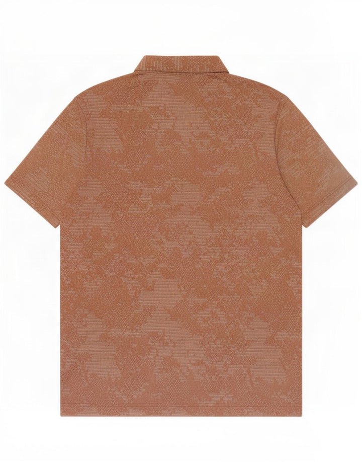 Adidas Herren-Poloshirt, groß, braun, geometrisch, Polyester