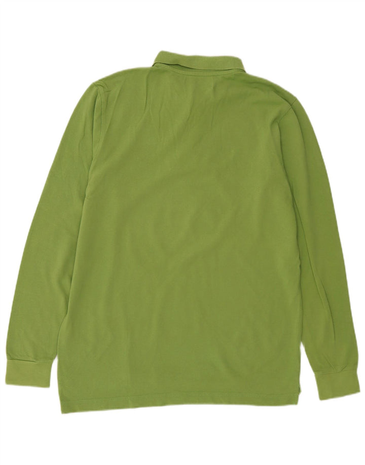 Kappa Herren-Langarm-Poloshirt aus mittelgrüner Baumwolle