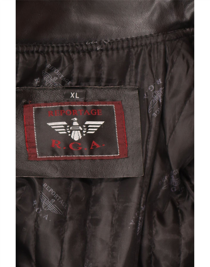 REPORTAGE Herren Ledermantel UK 42 XL Schwarz